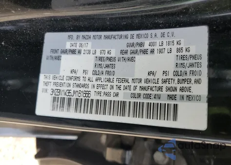 2018 Mazda 3 Grand Touring from USA, damaged, VIN 3MZBN1W35JM161666